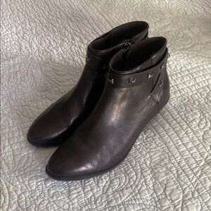 Black Ankle Boots with Studded Detail